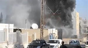 صورة ماخوذة عن فيديو بثه ناشطون لاثار القصف العشوائي لمدينة الباب في حلب