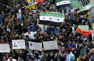 تظاهرات حاشدة في جمعة دعم الائتلاف المعارض في حلب امس اپ