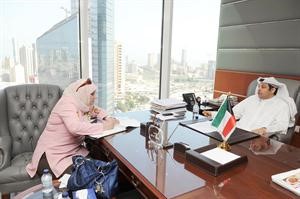 يعقوب الصانع متحدثا الى الزميلة ليلى الشافعي﻿