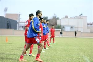 لاعبو الازرق خلال تدريب امس على ملعب عبدالرحمن البكر 	عادل يعقوب﻿
