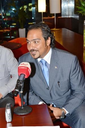 المدير التنفيذي لشركة دوفران احمد حسن متحدثا لوسائل الاعلام
