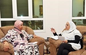منى الفزيع خلال حديثها للزميلة بشرى شعبان	متين غوزال﻿