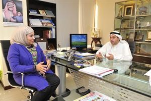 دحمد التويجري متحدثا للزميلة الاء خليفة 