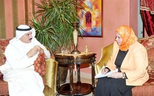 عبدالله المعيوف متحدثا للزميلة ليلى الشافعي﻿