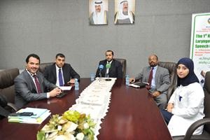 دباسل الصباح والمشاركون في المؤتمر الصحافي
