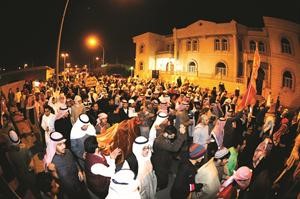 احدى المسيرات التي شهدها يوم امس في منطقة الجهراء﻿