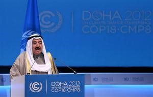 صاحب السمو الامير الشيخ صباح الاحمد ملقيا كلمته في قمة المناخ﻿