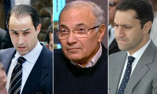 علاء مبارك واحمد شفيق وجمال مبارك
