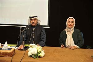 ايمن العلي وفرح الفرج خلال المؤتمر الصحافي	سعود سالم﻿