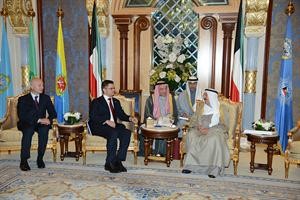 صاحب السمو الامير خلال لقائه رئيس الجمعية العامة للامم المتحدة﻿