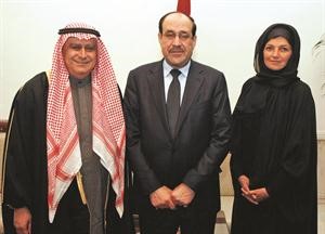 نوري المالكي مع الزميل احمد بهبهاني والزميلة داليا بهبهاني﻿