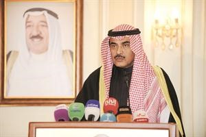 الشيخ صباح الخالد متحدثا خلال المؤتمر 	هاني الشمري﻿