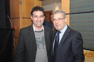 الزميل سمير بوسعد مع عريف الحفل الاعلامي مصطفى الاغا