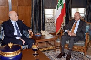 رئيس المجلس النيابي نبيه بري مستقبلا رئيس الحكومة نجيب ميقاتي 	محمود الطويل﻿