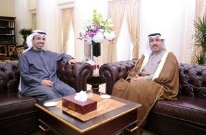رئيس مجلس الامة علي الراشد اثناء استقباله الشيخ حمد جابر العلي﻿
