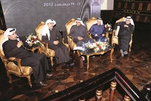 جانب من المتحدثين في ختام منتدى المبادرات الهندسية
