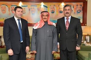 الشيخ دابراهيم الدعيج مستقبلا الخشاب والشافعي﻿
