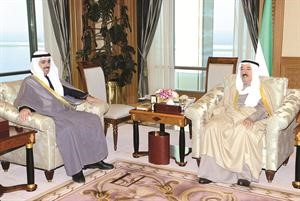 صاحب السمو الامير مستقبلا رئيس مجلس الامة علي الراشد﻿