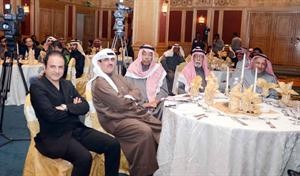 احمد الصالح وابراهيم الصلال وسعد الفرج ووكيل التلفزيون الشيخ فهد المبارك ووليد العوضي خلال الحفل