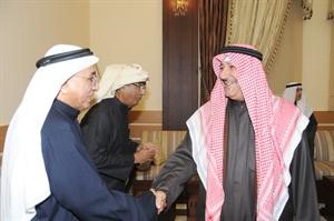 الشيخ فهد الجابر خلال حفل الاستقبال