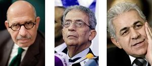 حمدين صباحي وعمرو موسى ودمحمد البرادعي