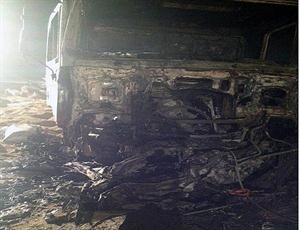 صورة الشاحنة بعد الحادث﻿