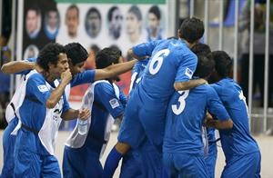فرحة لاعبي المنتخب الوطني بالفوز على اليمن افپ