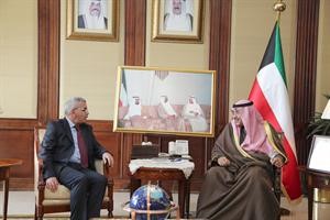 الشيخ صباح الخالد خلال لقائه السفير رامي احسان طهبوب﻿