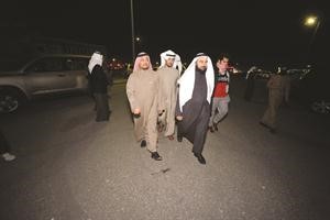 ودجمعان الحربش متوجها الى نقطة التجمع﻿