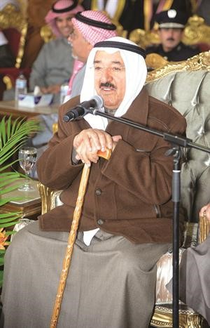 صاحب السمو الامير الشيخ صباح الاحمد يلقي كلمته خلال اللقاء
