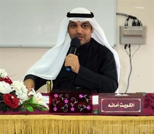 محمد الخالدي متحدثا خلال الورشة﻿