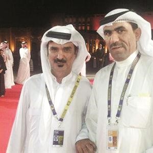 عبدالواحد محمد مع الزميل مفرح الشمري في مهرجان الدوحة السينمائي 