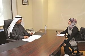 عبدالله الهاجري متحدثا للزميلة دارين العلي﻿