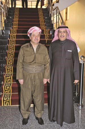 راشد الرويشد مع رئيس اقليم كردستان العراق مسعود البارزاني﻿