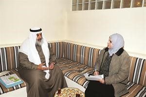 الداعية احمد الفلاح يتحدث للزميلة ليلى الشافعي
