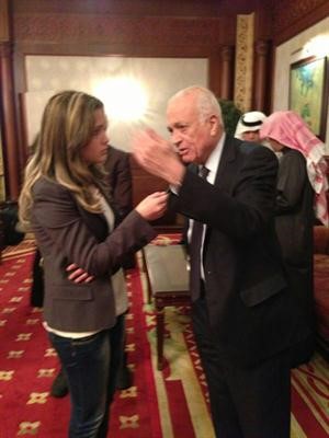 دنبيل العربي متحدثا للزميلة بيان عاكوم﻿