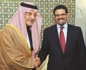 وزير الخارجية التونسي رفيق عبدالسلام مستقبلا نظيره السعودي الامير سعود الفيصل 	افپ﻿