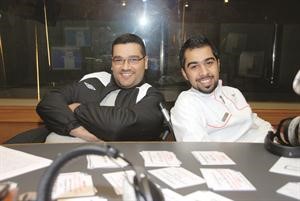 المذيع احمد الموسوي مع المشرف العام على البرنامج علي حيدر في الاستديو	فريال حماد﻿