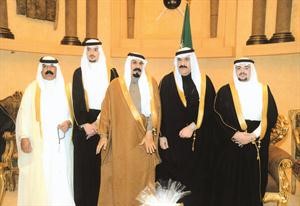 الشيخ فرحان النايف وراشد المصيول وسطم العجل والمعرسان نايف وعارف العجل﻿