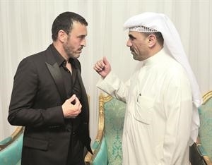 كاظم الساهر متحدثا للزميل مفرح الشمري