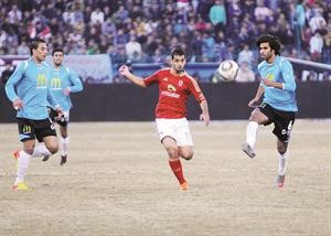 نجم الاهلي عبدالله السعيد اهدر ركلة جزاء امام تلفونات بني سويف