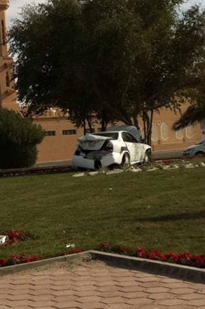الحادث المروري الذي وقع عند دوار مضخة الجهراء﻿