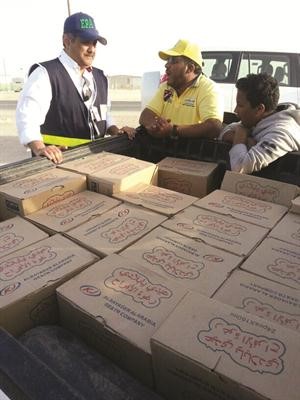 دصلاح المضحي خلال مشاركته في حملة ضبط الفوم
