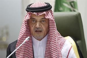 وزير الخارجية السعودي الامير سعود الفيصل في المؤتمر الصحافي امس