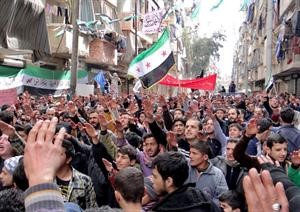 تظاهرة مناهضة للنظام السوري في بستان القصر في حلب	اپ﻿