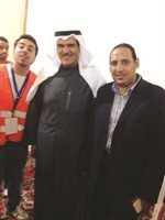 الوزير الحمود مع الزميل اسامة ابو السعود