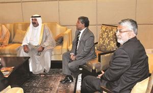 جانب من لقاء الشيخ ناصر صباح الاحمد ووكيل الخارجية الهندية المساعد لدول الخليج العربي غن شيام
