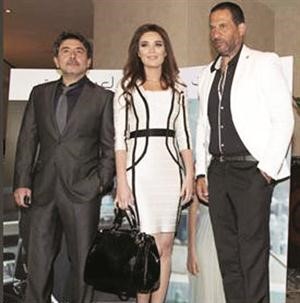 ماجد المصري وسيرين عبدالنور وعابد فهد اثناء المؤتمر