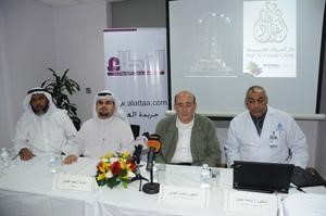 احمد الفارسي ودهشام الخولي وداسامة جميل خلال المؤتمر الصحافي

