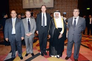 سفراء الجزائر والبحرين واميركا والعراق وتونس خلال الحفل﻿